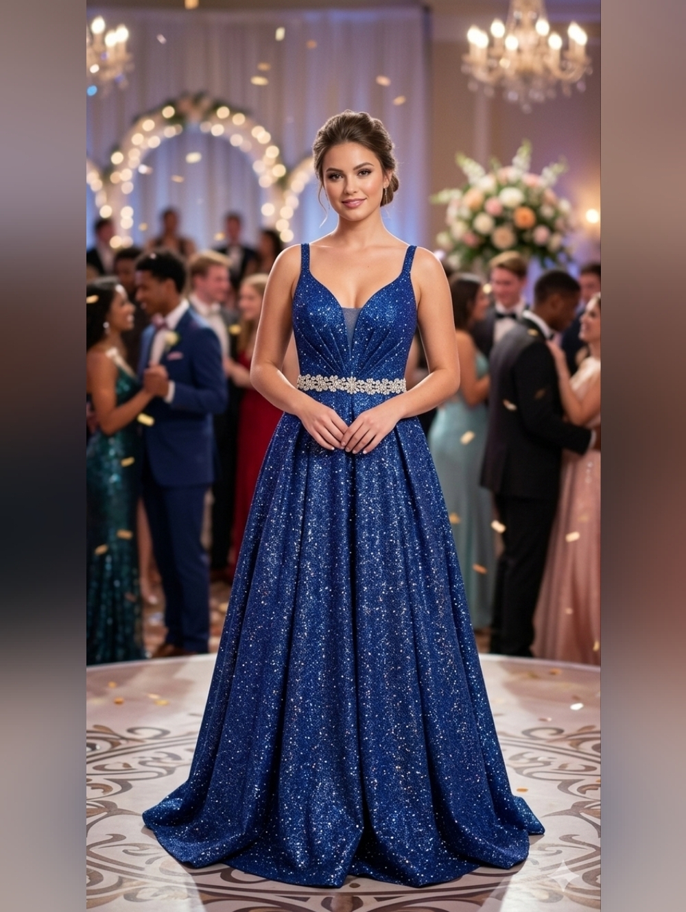 Coya Collection Size M Stardust Glitter Sparkle Midnight Blue Ballgown